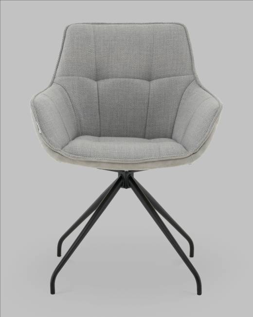 Кресло вращающееся Кимберли рогожка/замша серый