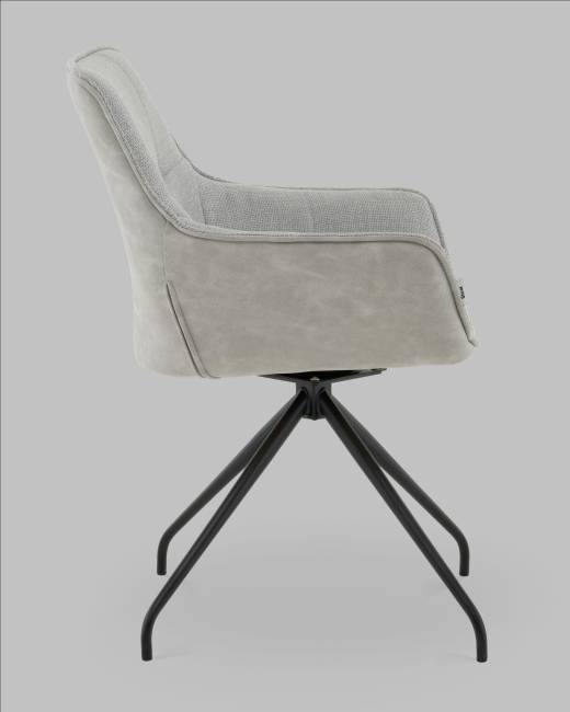 Кресло вращающееся Кимберли рогожка/замша серый