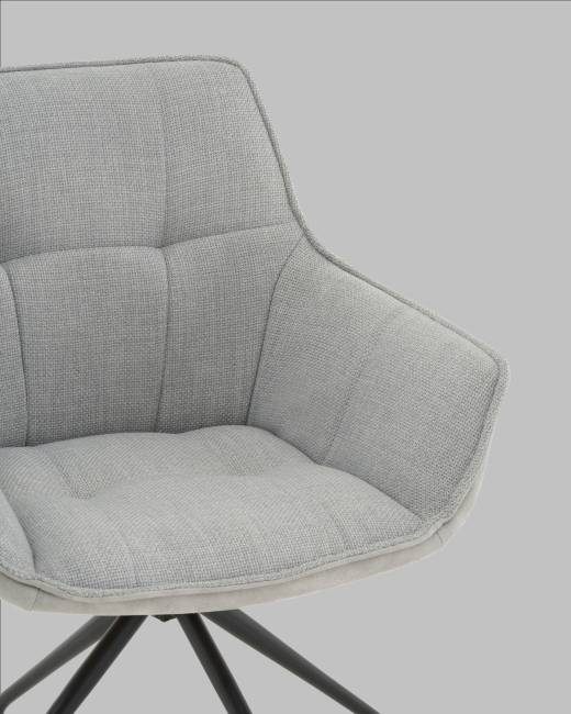 Кресло вращающееся Кимберли рогожка/замша серый