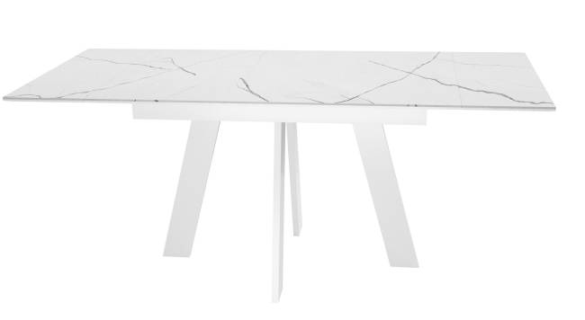 Стол DikLine SKM140 Керамика Белый мрамор/подстолье белое/опоры белые (2 уп.)