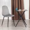 Стул BREEZE (mod. JSC-58) Велюр/металл , 44 х 53 х 86 см, grey (серый) HLR 19 / черный (Комплект из 4 шт.) серый Велюр/металл