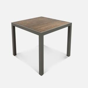 Стол Quadro 990х990 wood (с упаковкой) RAL 9007, Ясень.Дуб мореный