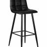 Стул барный DOBRIN NICOLE, черные матовые ножки, черная экокожа (P-01)