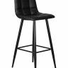 Стул барный DOBRIN NICOLE, черные матовые ножки, черная экокожа (P-01)