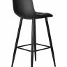 Стул барный DOBRIN NICOLE, черные матовые ножки, черная экокожа (P-01)