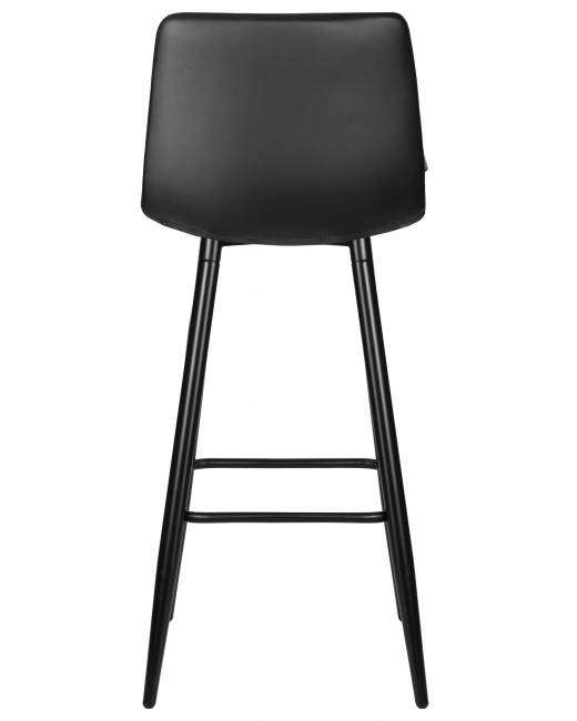 Стул барный DOBRIN NICOLE, черные матовые ножки, черная экокожа (P-01)