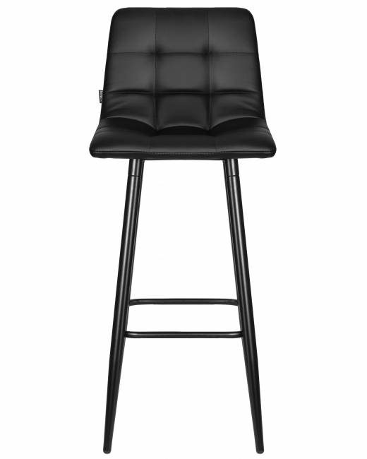 Стул барный DOBRIN NICOLE, черные матовые ножки, черная экокожа (P-01)