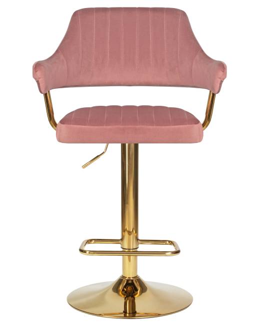 Стул барный DOBRIN CHARLY GOLD, розовый велюр (MJ9-32)