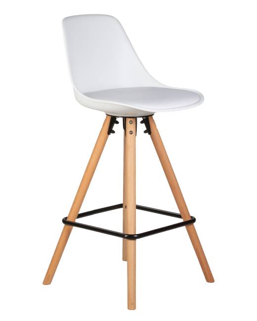 Набор 2 шт Стул полубарный DOBRIN RONNI, ножки светлый бук, белый (ZL-W-02)