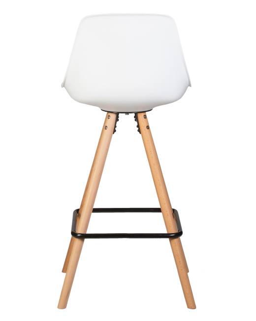 Набор 2 шт Стул полубарный DOBRIN RONNI, ножки светлый бук, белый (ZL-W-02)