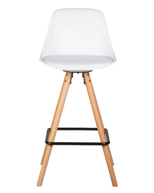 Набор 2 шт Стул полубарный DOBRIN RONNI, ножки светлый бук, белый (ZL-W-02)