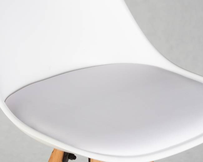 Набор 2 шт Стул полубарный DOBRIN RONNI, ножки светлый бук, белый (ZL-W-02)