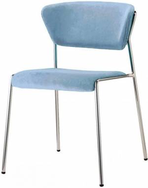 Стул с обивкой Lisa хром, голубой 510х560х770 мм