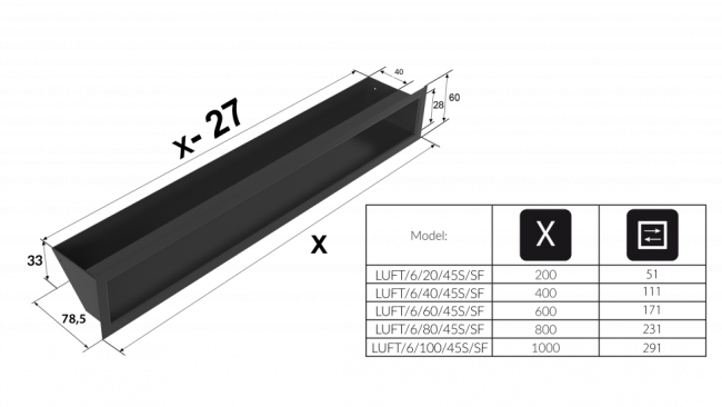 Решетка Kratki Люфт стальная 6x100