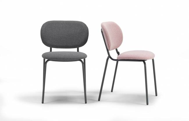 Стул металлический c обивкой Si-Si Bold антрацит, темно-серый 620х530х800 мм