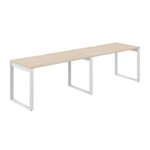 AG.175.AR.V.72.WH / Рабочая станция s-b-s 2800х700х750 / профиль О-образный: 70х20 белый; столешница с вырезом; столешница: акация равелло