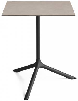 Стол ламинированный обеденный Tripe Maxi черный, тортора шпатель 700х700х740 мм