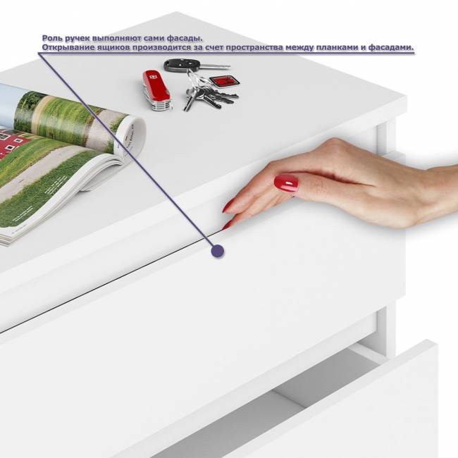 Комод высокий Мори пять выдвижных ящиков со столом для работы на 1200 и навесной полкой 1200 цвет белый