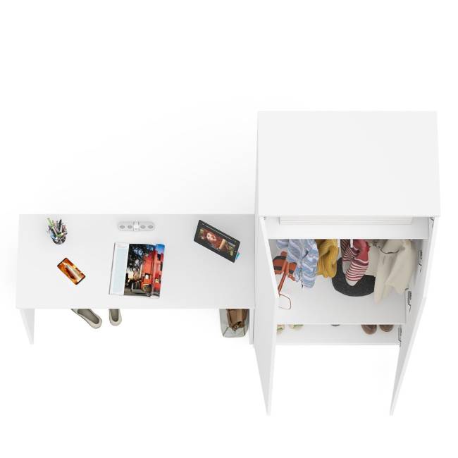 Письменный стол на 1200 и двудверный шкаф на 800 Мори цвет белый