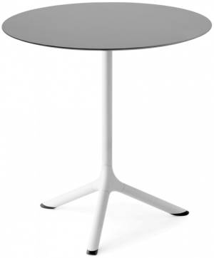 Стол ламинированный обеденный Tripe белый, светло-серый Ø700х740 мм
