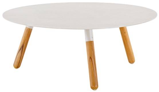 Столик металлический кофейный Bahamas натуральный, бежевый Ø900х350 мм