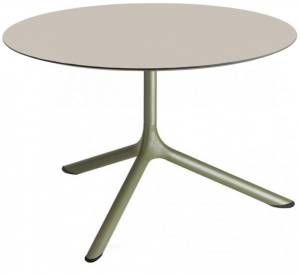 Столик ламинированный кофейный Tripe Maxi оливковый, тортора Ø800х510 мм