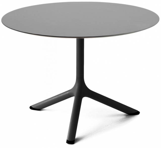 Столик ламинированный кофейный Tripe черный, светло-серый Ø700х510 мм