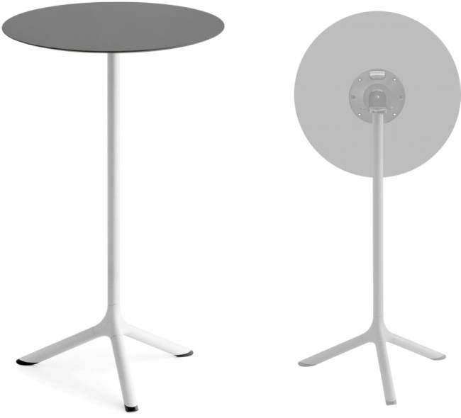 Стол ламинированный барный складной Tripe Folding белый, антрацит Ø600х1100 мм