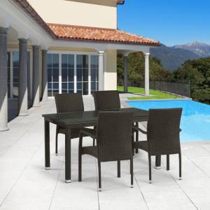 Комплект плетеной мебели T256A/YC379A-W53 Brown (4+1) + подушки на стульях Комплект плетеной мебели T256A/YC379A-W53 Brown (4+1) + подушки на стульях