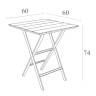 Стол пластиковый складной Helen Folding Table 60 темно-серый 600х600х740 мм