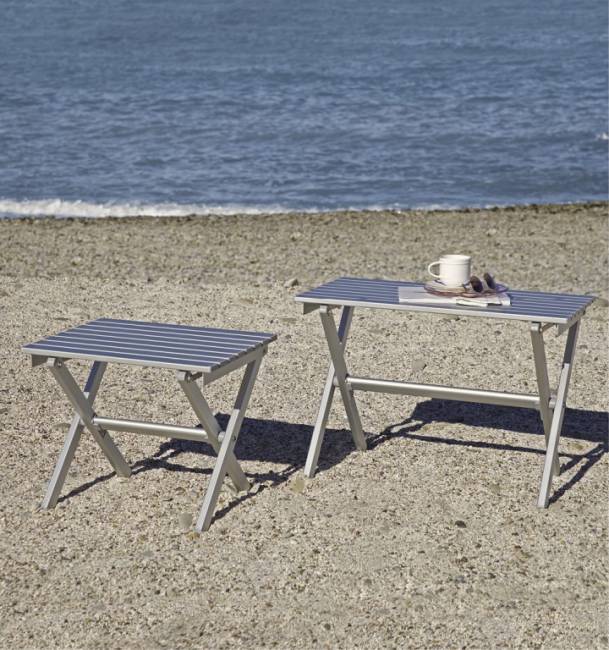 Столик металлический складной кофейный Small Table серебристый 510х380х440 мм