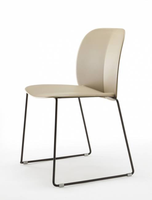 Стул пластиковый на полозьях Mentha Go Green антрацит, тортора 500х520х800 мм