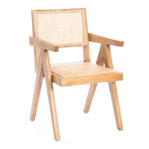 Кресло Loki/Локи дерево вяз/ротанг, груша №3, 50х50х84см (Комплект из 2 шт.) натуральный дерево вяз/ротанг