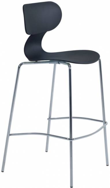 Стул пластиковый барный Yugo-S Bar черный 500х540х1080 мм