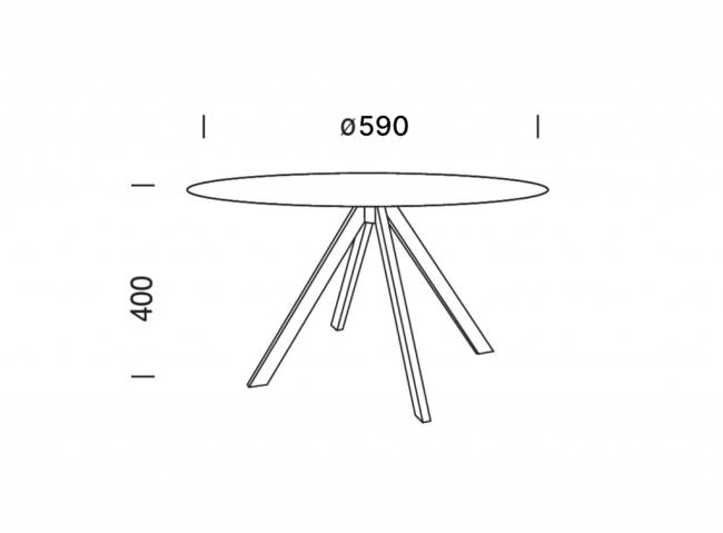 Столик ламинированный журнальный Tower Ø590х400 мм