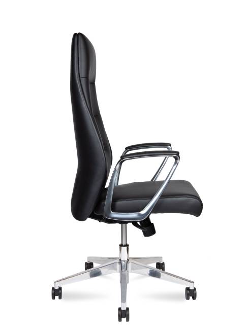 Кресло офисное / Нанси / Nancy  / алюминиевая  база / черная  кожа