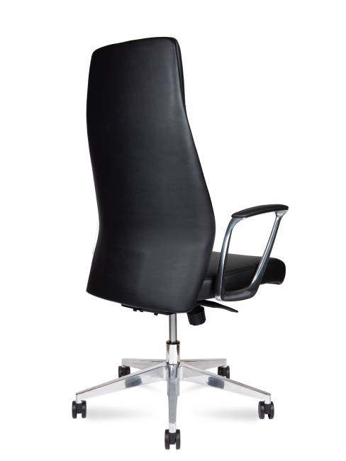 Кресло офисное / Нанси / Nancy  / алюминиевая  база / черная  кожа