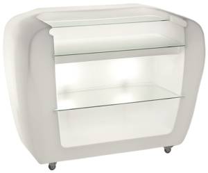 Стойка пластиковая барная светящаяся на колесах Roller Bar Lighting белый 1500x750x1200 мм