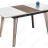 Стеклянный стол Джофри белый / венге светлый