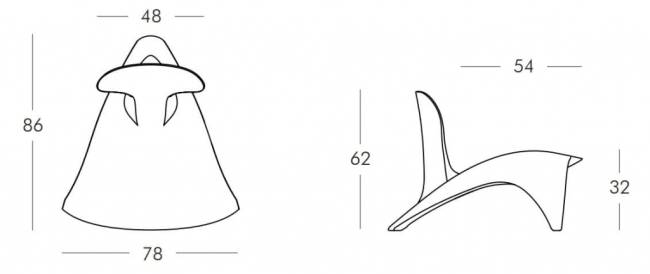Лаунж-стул пластиковый Isetta Lacquered матовый белый 780х860х620 мм