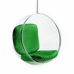 Кресло подвесное Bubble Chair Зеленая Экокожа