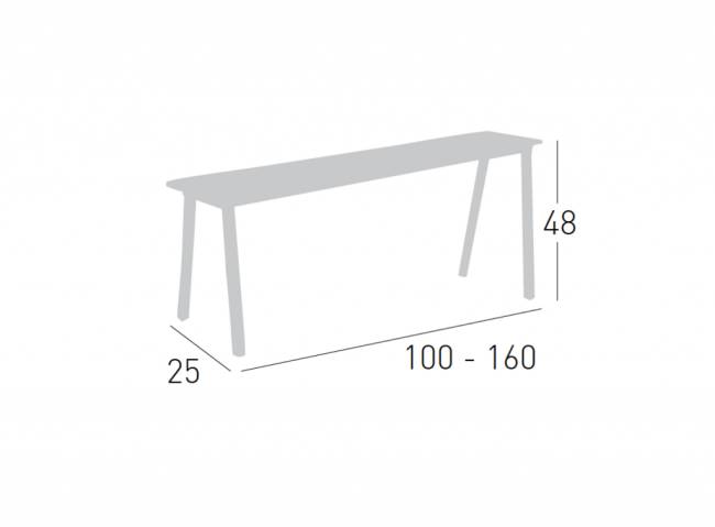 Скамейка с обивкой Format UPH 1000х250х480 мм