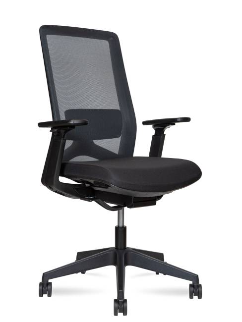 Кресло офисное / Вильямс блэк LB / Williams black LB / черная сетка/черная ткань