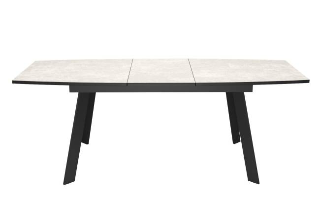 Стол DikLine XL160 хромикс белый/черный / опоры черные