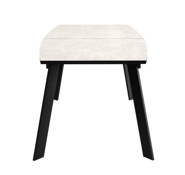 Стол DikLine XL160 хромикс белый/черный / опоры черные