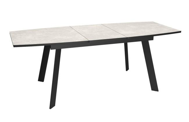 Стол DikLine XL160 хромикс белый/черный / опоры черные