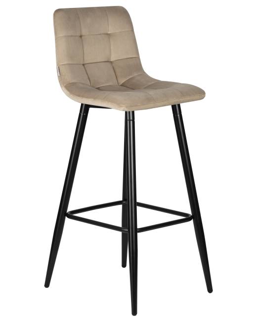 Стул барный DOBRIN NICOLE, черные матовые ножки, мокко велюр (108-104)