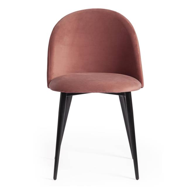 Стул MONRO (mod. 710) ткань/металл, коралловый barkhat 15 /черный, 55х51х78 см, высота до сиденья 47 см (Комплект из 4 шт.) коралловый ткань/металл