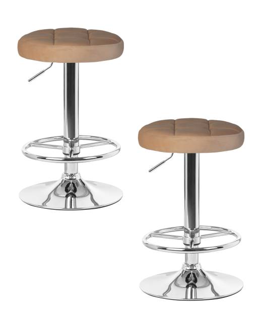 Набор 2 шт Табурет барный DOBRIN BRUNO, бежевый велюр (MJ9-10)