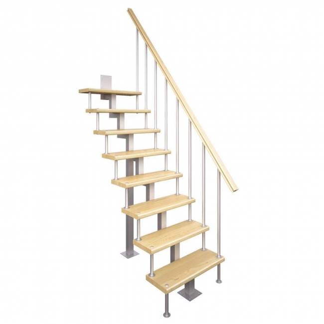 Модульная малогабаритная лестница Линия - Квадро (прямой марш)